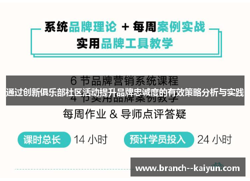 通过创新俱乐部社区活动提升品牌忠诚度的有效策略分析与实践